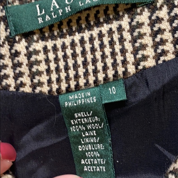 Lauren Ralph Lauren Brown Houndstooth Swing Jacket - Picture 10 of 11